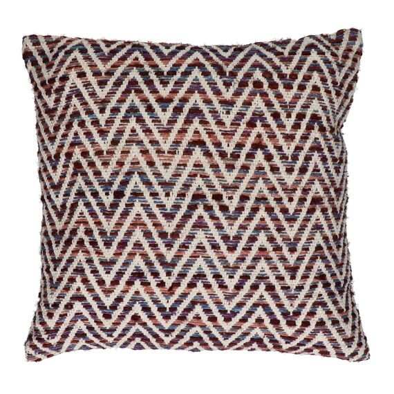 Plum and White Zigzag Cushion - Ravelli - soft furnishings - cushions - Oliveira Algarve