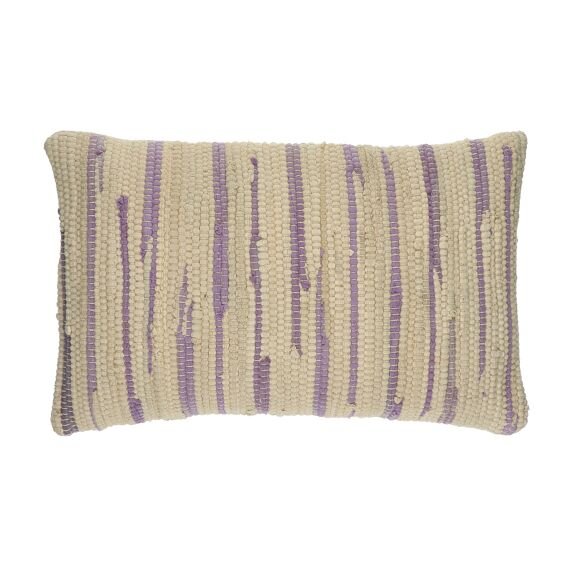 Recycled Cotton Lavender and White Cushion - Evora - soft furnishings - cushions - Oliveira Algarve