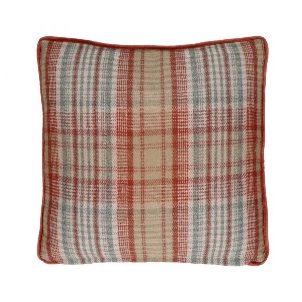 Red Checker Pattern Cushion - Falkirk - soft furnishings - cushions - Oliveira Algarve