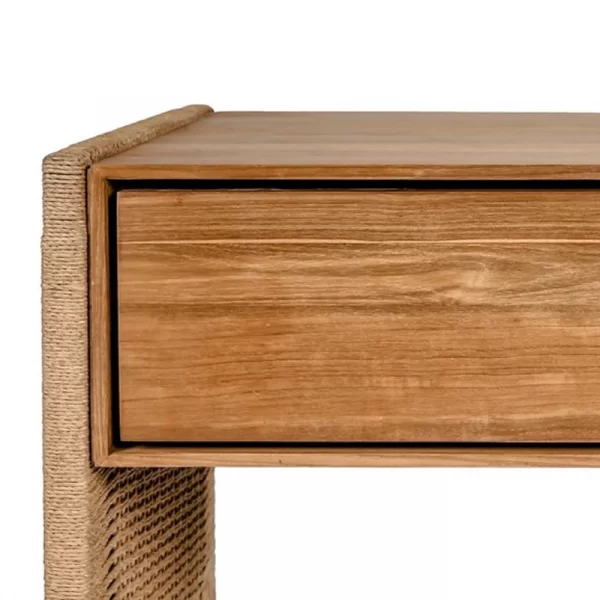 teak wood bedside table, drawer, solid, modern, rustic, nightstand, furniture, bedroom, algarve, oliveira, shop, buy