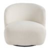Highly fashionable swivel base armchair finished with a luxurious cream bouclette upholstery and black base-Chairs-Lounge Chairs-Available at Oliveira in Tavira
