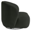 Highly fashionable swivel base armchair finished with a luxurious dark khaki bouclette upholstery and black base---Available at Oliveira in Tavira