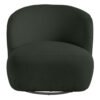 Highly fashionable swivel base armchair finished with a luxurious dark khaki bouclette upholstery and black base-Chairs-Lounge Chairs-Available at Oliveira in Tavira