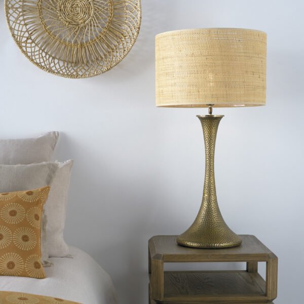 pitted brass effect patina. A nod to a Morrocan style. Lampshade sold separately-Lighting-Table Lamp Base-Available at Oliveira in Tavira