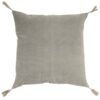 A beautifully chic and sumptuous cushion featuring a Grey velvet front and natural linen rear