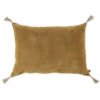 A beautifully chic and sumptuous cushion featuring a Saffron velvet front and natural linen rear