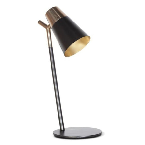 this light features a slanted design and matt black and gold metal finish-Lighting-Desk/Table Lamp-Available at Oliveira in Tavira