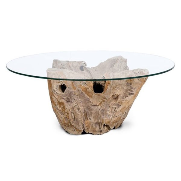 Our solid reclaimed Teak wood tree root tables are completely unique. Every one individual and no two are the same. This stunning table is as much as work of art as it is a coffee table