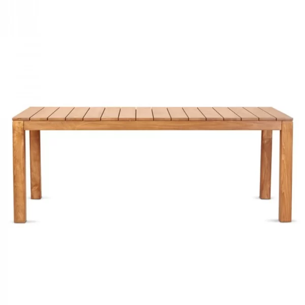 Our spacious outdoor table is made of reclaimed natural teak wood