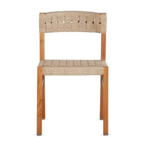 This rustic style outdoor chair is made of natural reclaimed Teak wood and perfectly braided synthetic rope seat and back. It's a great combination between comfort