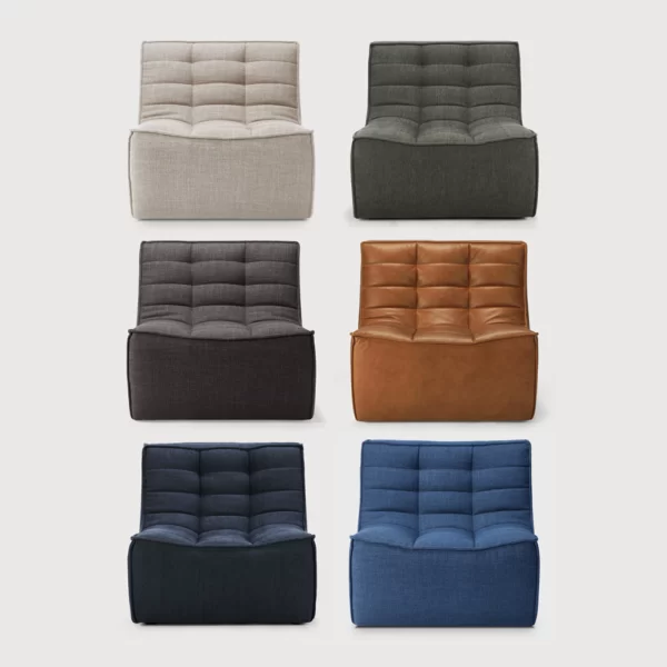Contemporary Relaxed Style Modular Sofa available in 6 colours - Single Person Sofa or Armchair Furniture Designer Sofas