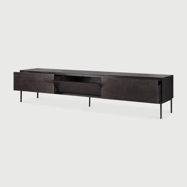 Solid Black Teak Wood TV Cabinet furniture algarve shop buy tavira oliveira decor
