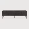 Contemporary Solid Black Teak Wood TV Cabinet inspired by African Art - available in 2 sizes - Cabinets - At Oliveira Tavira