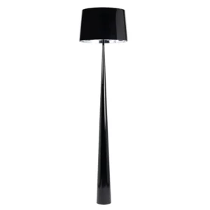 CONTEMPORARY EPOXY LAQUERED STEEL  FLOOR LAMP IN BLACK-Lighting Outlet-