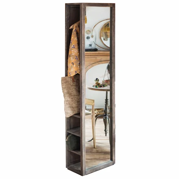 Rustic Entry Mirror with Hanger-Decorative Items Outlet-Furniture Outlet