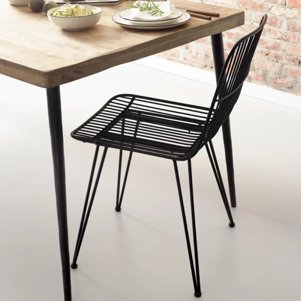 Black Wire Frame Dining Chair – Image 2