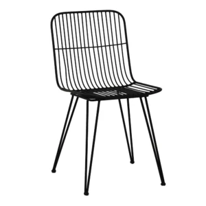 Black powder coated metal chair-Furniture Outlet-