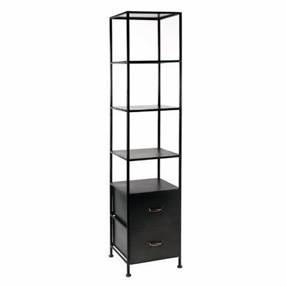 Indrustrial style 2-Drawer Metal Typo Rack-Furniture Outlet-