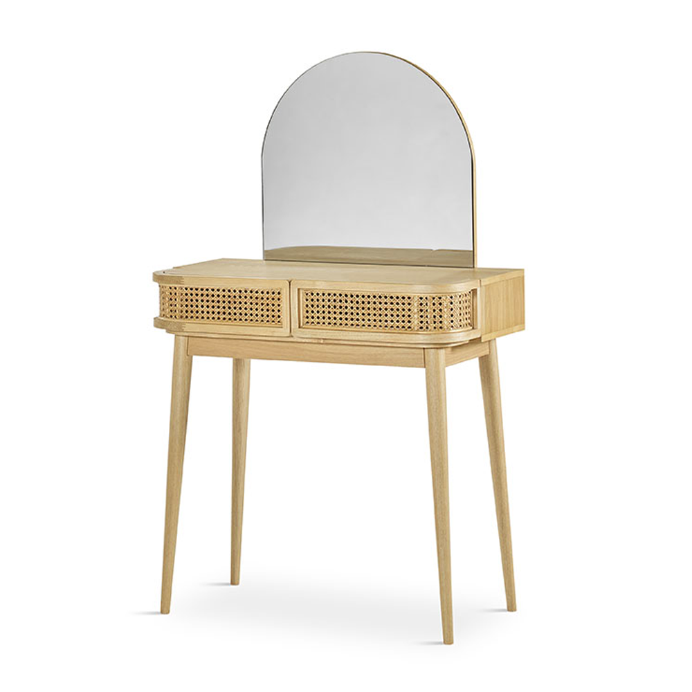 Wooden Vanity Dresser with an arch shaped mirror-Furniture Outlet-