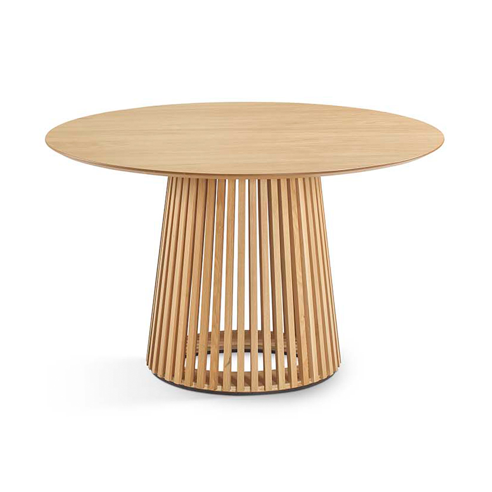 Modern Round Wooden Dining Table in Natural Finish-Furniture Outlet-