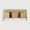 Linear Style Solid Oak Wood Sideboard furniture algarve shop buy