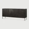 Hand Carved Grooved Solid Black Teak Sideboard furniture algarve shop buy