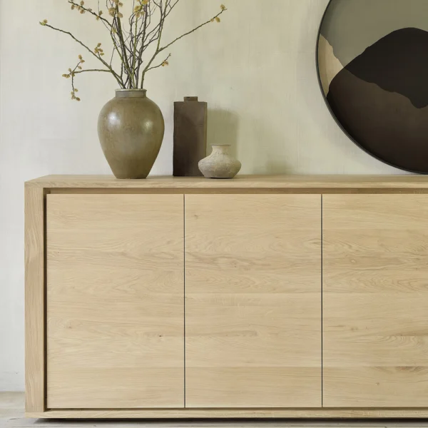 Contemporary Solid Oak Wood Streamlined Sideboard furniture algarve shop buy