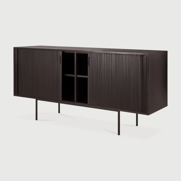 Contemporary Solid Black Teak Wood Slide Sideboard furniture algarve shop buy