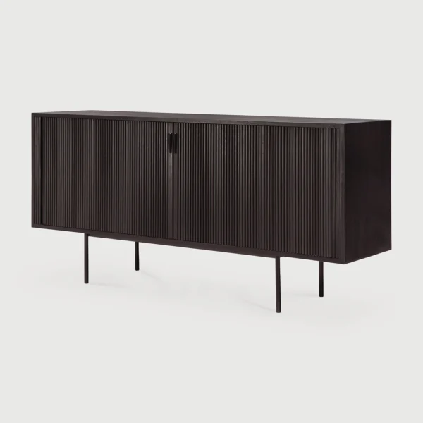 Contemporary Solid Black Teak Wood Slide Sideboard furniture algarve shop buy