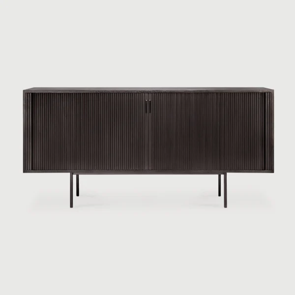 Contemporary Solid Black Teak Wood Slide Sideboard furniture algarve shop buy