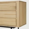 Contemporary Solid Oak Sideboard with Black Metal Base furniture algarve shop buy