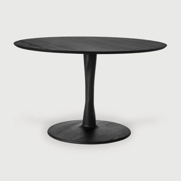 Solid Black Oak Wood Round Dining Table furniture algarve shop buy decor tavira oliveira