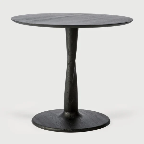 Solid Black Oak Wood Round Dining Table furniture algarve shop buy decor tavira oliveira