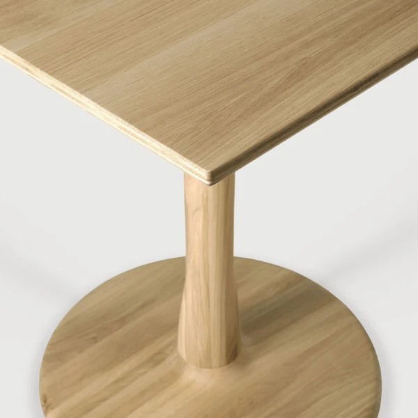 Solid Oak Wood Square Dining Table - Available in Natural or Black Oak Wood - Image 4