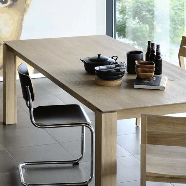 Contemporary Solid Natural Oak Dining Table algarve furniture shop buy oliveira decor tavira