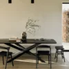 Solid Black Oak Wood Dining Table rectangular furniture algarve shop buy tavira oliveira