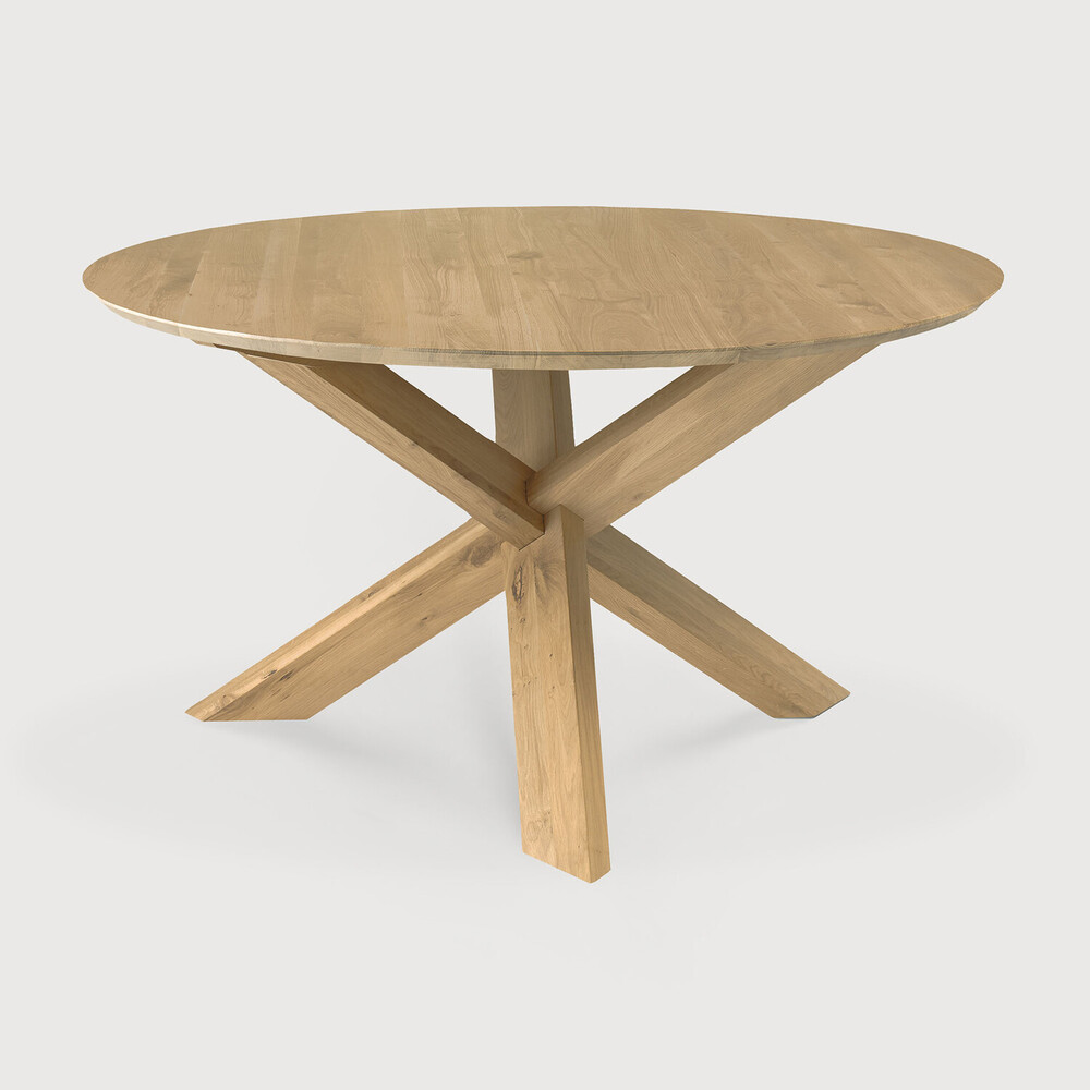 Solid Oak Wood Round Dining Table furniture algarve oliveira decor shop buy