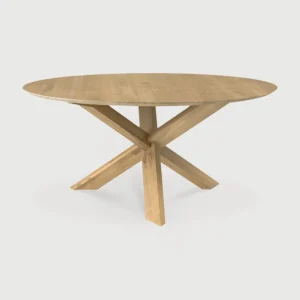 Solid Oak Wood Round Dining Table furniture algarve oliveira decor shop buy