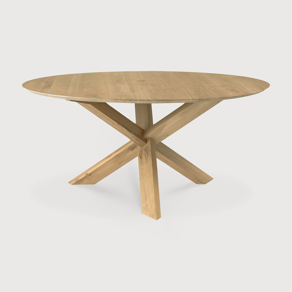 Solid Oak Wood Round Dining Table furniture algarve oliveira decor shop buy