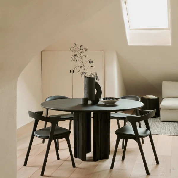 Solid Dark Mahogany Round Dining Table furniture algarve oliveira decor shop buy