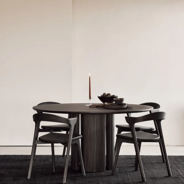 Solid Dark Mahogany Round Dining Table furniture algarve oliveira decor shop buy