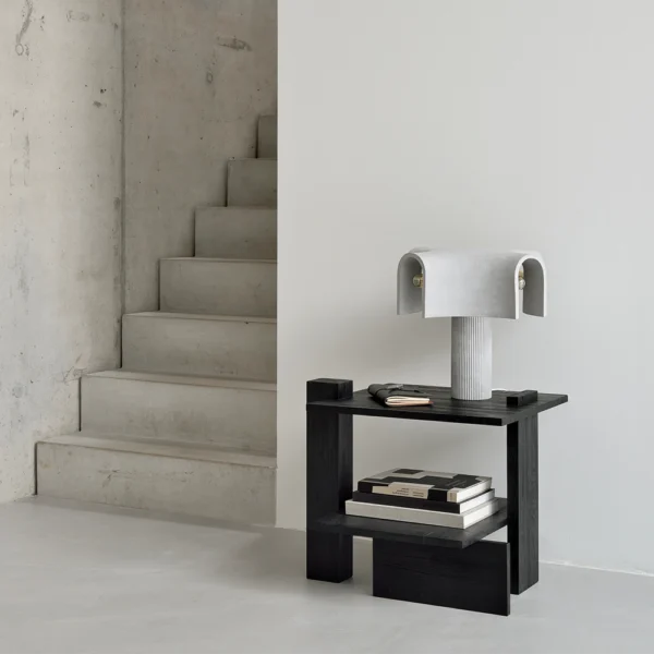 Stunning Abstract Black Teak Wood Side Table - Image 8