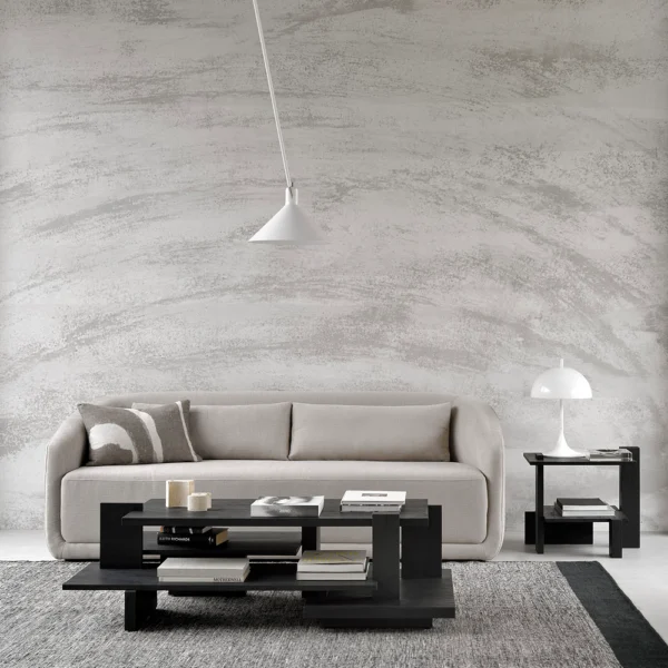 Stunning Abstract Black Teak Wood Side Table - Image 11