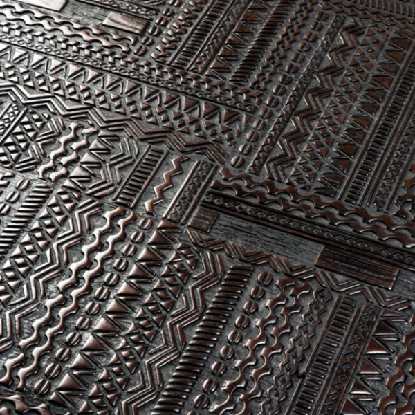 Contemporary Detailed Wood Coffee Table – Image 3