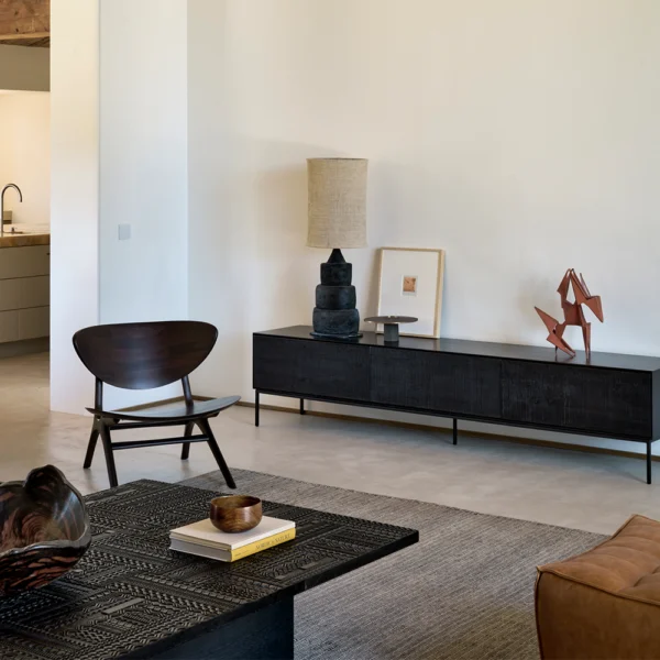 Contemporary Detailed Wood Coffee Table – Image 4