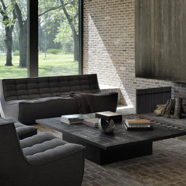 Contemporary Detailed Wood Coffee Table – Image 6