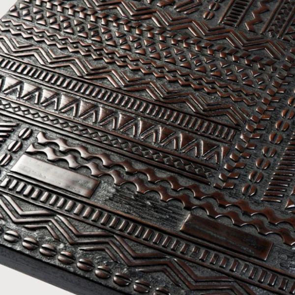 Contemporary Detailed Wood Coffee Table – Image 7