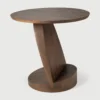 Sculptural Solid Teak Wood Side Table furniture algarve shop decor