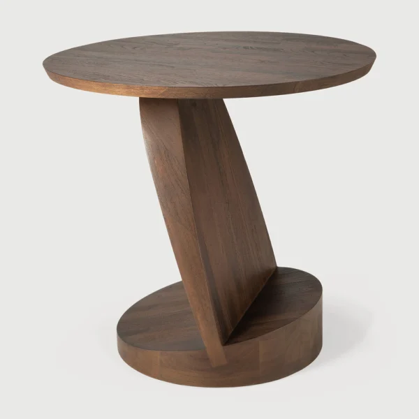 Sculptural Solid Teak Wood Side Table furniture algarve shop decor