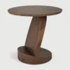 Sculptural Solid Teak Wood Side Table furniture algarve shop decor